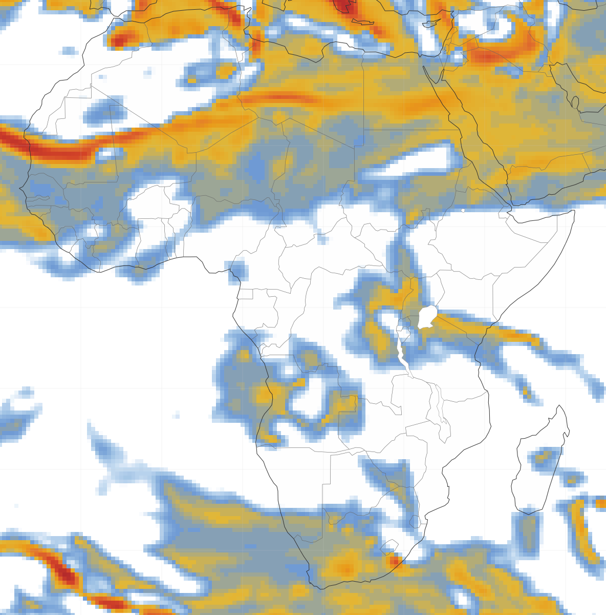 Africa Turbulence Forecast Map - FL350 +0h