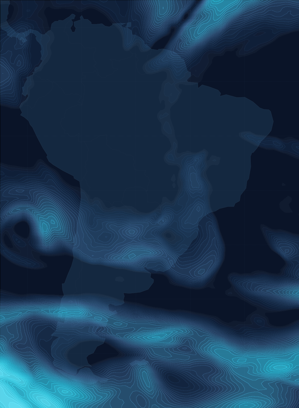 South America Winds Map - FL350 +0h